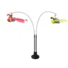 Caña para gatos con ventosa doble, pájaro de plumas simulado, varilla larga flexible, juguete interactivo extraíble para que el gato se divierta solo