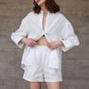 Shorts Holgados de Lino Puro para Mujer, Nuevo Estilo Primavera/Verano 2026, Cintura Elástica, Pantalones de Color Sólido, Estilo Old Money, Dobladillo Enrollado, Pantalones Casuales