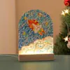 Pintura al Óleo Creativa Hecha a Mano DIY Pintura sobre Vidrio Luz Nocturna Pintada a Mano Onda de Agua Tablero Acrílico Pintura Recuerdo de Vacaciones