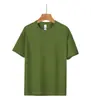 Camiseta de algodón peinado de manga corta de 180 g, top blanco casual holgado transpirable de verano para hombre