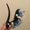 Acessório de Cabelo Red Carpet Irmã Fada Gipsofila Grampo de Cabelo Grampo de Cabelo Atmosfera de Fada Acessório para Foto Estilo Pintura a Óleo de Princesa