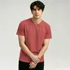 Camiseta masculina de alta qualidade em modal, manga curta, secagem rápida, seda gelada, toque fresco, gola V, antibacteriana e antiácaro, camiseta de verão de manga meia