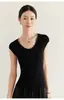 Chaleco de Lyocell con Cuello en U de Nuevo Estilo para Verano, Corte Ajustado, Camiseta sin Mangas Ligera de Vestir, Adelgazante, Ropa de Mujer Moderna y Sencilla
