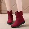 Botas de Nieve para Mujer 2026 Estilo Nuevo Invierno Botines Cortos para Dama Más Terciopelo Suela Gruesa Impermeables Caña Corta Fondo Plano Cálidos Zapatos de Algodón para Mamá