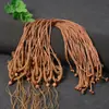 Cordón de hilo encerado envuelto en cuero collar cordón de jadeíta dorada colgante de jade cordón de ámbar thangka accesorios con colgante de piel de tigre cordón para colgar en el cuello