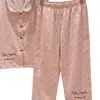 Nuevo conjunto de pijama rosa de lunares de manga larga para mujer para el verano, conjunto de dos piezas de cárdigan estilo otoño y pantalones largos para casa, se puede usar fuera.