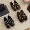 Zapatos planos versátiles, estilo Mary Jane fáciles de poner, zapatos de vestir bajos de punta cuadrada retro de moda, novedad otoño 2026 para mujer