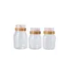 Tampa de Poeira Personalizada 500g Tampa Dupla Tampa de Garrafa Plástico Transparente Pote de Mel Pet Translúcido Pote de Garrafa Espiral