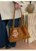 Bolso de Mano Retro Chic Coreano de Gamuza con Textura Mate para Mujer 2025 Nuevo Gran Capacidad para el Trabajo Hombro Axila