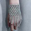 Pulsera de Joyería de Malla Exagerada de Múltiples Filas con Pedrería Europea y Americana, Pulsera Personalizada de Moda con Borla Super Brillante de Diamantes Completos para Mujeres Nicho