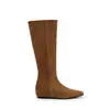 Opciones de dos alturas del mismo estilo de Mom Uva: botines cortos de mujer de punta cuadrada con cremallera trasera, ajustados, de altura interna 5 cm, hasta la mitad de la pantorrilla