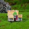 Musgo micro paisagem ornamentos thatched casa edifício antigo pavilhão resina artesanato bonsai decorações ornamentos