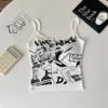 Camisola con estampado de chica sexy estilo americano para mujer, elegante top corto sin mangas interior ajustado exterior de verano