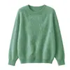 Novedades para Otoño/Invierno 26: Suéter básico de polar con cuello redondo, jersey de polar de cachemira de seda de mora, suéter de lana de corte holgado