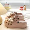 Estilo Fashionável e Doce FrescoClogs à Prova de Vento Suaves para Férias na Praia de Verão, Chinelos Fechados Eva Energéticos Jovens
