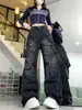 Jeans de Estilo Americano High Street para Primavera y Otoño Transfronterizos, Corte Recto Holgado, Bolsillos Múltiples de Trabajo, Jeans de Marca de Moda