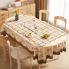 Nova toalha de mesa xadrez com um toque de luxo leve e de alta qualidade, tecido retangular, à prova d'água e à prova de óleo, jogo americano para mesa de centro estilo ins