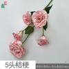 Cinco Platycodon grandiflorum, tres flores y dos capullos, camelia, arreglo floral de boda, flor artificial, accesorios de fotografía de escenario de hotel, flor artificial