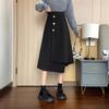 Falda Irregular de Lana para Mujer Otoño e Invierno 2024 Nueva Cintura Alta Diseño Adelgazante Sentido de la Moda Falda Midi Elegante Línea A