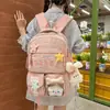 Mochila Coreana Ins Nueva de Aspecto Elegante, Fresca y Dulce para Estudiantes de Secundaria y Preparatoria, Multicompartimentos, Ligera, Gran Capacidad