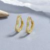 Pendientes con hebilla de diamante en plata de ley 925 para mujer, nuevos pendientes sencillos de moda que combinan con todo, joyería de moda con temperamento.