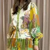 Outono de 2026 Nova Roupa Feminina Comércio Transfronteiriço Europeu e Americano Comércio Exterior Casual Confortável Estampada Manga Longa Botões Vestido