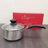 Panela de leite de aço inoxidável espessada para bebê, panela doméstica para macarrão instantâneo, antiaderente, para ferver leite, fogão de indução quente, panela pequena para comida de bebê, presente