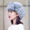 Chapéu Lei Feng grosso e peludo com forro de fleece feminino para uso externo à prova de frio, chapéu de esqui quente, proteção para as orelhas de inverno, chapéu de algodão à prova de vento para ciclismo