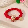 Gomas para el Cabello de Niña Que No Dañan el Cabello, Bandas Rojas de Alta Calidad para Cabello de Bebé para Niñas Pequeñas, Accesorios para el Cabello de Año Nuevo para Niñas