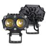 Nuevo Modelo de Foco Doble Color de 2 Ojos con Luz Fuerte Estroboscópica Blanca y Amarilla, Foco Auxiliar Externo Ultra Brillante con Control Remoto para Vehículos Eléctricos y Motocicletas