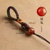 Llavero de Coche Buda del Zodiaco Cinabrio Cuerda Trenzada Hecha a Mano Lanyard Semi-Terminado para DIY Colgante de Jade para Hombres y Mujeres
