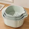 Cesta Escurridora de Doble Capa para Fregadero de Cocina Doméstico, Nueva Caja de Almacenamiento de Frutas y Verduras de Grado Alimenticio, Doble Uso para Húmedo y Seco