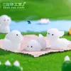 Paisaje en miniatura, linda figura de cachorro de pelo rizado brillante, decoración DIY, accesorio de bolsa sorpresa, pequeño adorno de escritorio o de coche