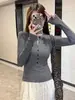 Camiseta base de forro polar para otoño e invierno para mujer, camiseta de manga larga con cuello semiabierto de moda, top ajustado de deseo puro
