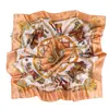 Lenço Curto de Seda Feminino 90cm 2024 Novo Primavera e Verão de Ponta Seda Transfronteiriça Lenço de Seda Feminino Lenço Quadrado Pequeno