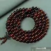 Pulsera de Cuentas de Sándalo Rojo de Laos 108 Cuentas Estilo Étnico Pulsera de Secuoya Unisex Regalo Coleccionable Mayoreo