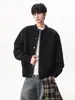 Directo de Fábrica Otoño/Invierno 2026 Grueso Patchwork Falso Dos Piezas Cardigan de Punto Suéter Exterior Casual Suelto Fresco Desaliñado para Hombre