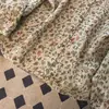 Camisa de Lino con Estampado Floral de Gota de Lluvia Estilo Vintage Artístico Nueva Colección Primavera-Verano, Cardigan Camisa Casual Artístico Fresco de Manga Larga