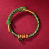 Pulsera de Cuerda Roja con Piedra de Proyección Nano Microtallada Tejida a Mano con los Doce Animales del Zodíaco y sus Deidades Guardianas