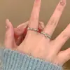 Anillo de Estrella de Zircón con Esmalte Azul Goteado para Mujer Diseño Nicho Anillo de Dedo Abierto Moda Popular en Internet Traje Personalizado Anillo