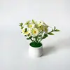 Suministro directo transfronterizo de 15 plantas pequeñas de margarita artificial en maceta para decoración del hogar, sala de estar, decoración de mueble de TV, bonsái de flor artificial de tacto realista