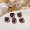 Joyería para Uñas Nueva Estilo Maillard Ángulo Recto Largo Apilamiento Diamante Morado Oscuro Color Avanzado Joyería con Destellos Decoración de Uñas con Diamantes