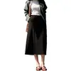 Saia Feminina Cor de Café, Novo Estilo Outono/Inverno 2026, Cintura Alta, Emagrecedora, Comprimento Médio, Fluida, com Fenda nas Costas, Corte Reto, Saia Bodycon