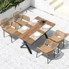Conjunto de mesa e cadeiras de exterior com guarda-sol para pátio, jardim de villa, cadeiras de vime, lazer ao ar livre, à prova d'água e resistente ao sol, combinação para exterior