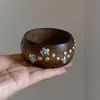 Pulsera Acrílica Acética de Ala Ancha para Mujer Estilo Vintage Ins Diseño Nicho Sentido Pulsera Combinable Mejor Amigo del Estudiante Accesorios