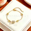 Pulseira de Aço Titânio Fina com Diamantes em Toda a Extensão para Cintura Feminina, Luxo Leve de Nicho, Cor Duradoura, Joia de Alta Qualidade para Celebridades da Internet, Venda Quente, Atacado