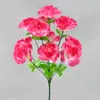Rosas Simuladas Yiwu 12 Cabezas de Rosa Mangos de Seda Floristería Decoración Accesorios para Eventos Decoración de Macizos de Flores Flores Artificiales