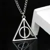 Exportação Europeia e Americana Colar Harry Potter Luna Relíquias da Morte Triângulo Pingente Redondo Colar Retrô Corrente para Suéter