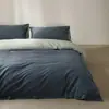 Juego de Cama de Cuatro Piezas de Algodón Puro Cepillado Espeso de Alta Gama, Hilo 60S, 100% Algodón, Ropa de Cama de Lujo Ligero, Funda de Edredón de Color Sólido