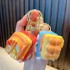 Chaveiro Mini Carro Desenho Animado Divertido Alívio de Estresse Brinquedo de Carro para Estudante Chaveiro Pingente de Bolsa Pequeno Presente